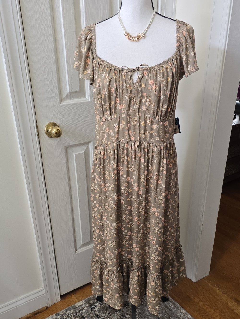 ARIZONA JEAN CO BRAND WOMEN'S JUNIOR PLUS SIZE FLORAL SUMMER DRESS SIZE XXL